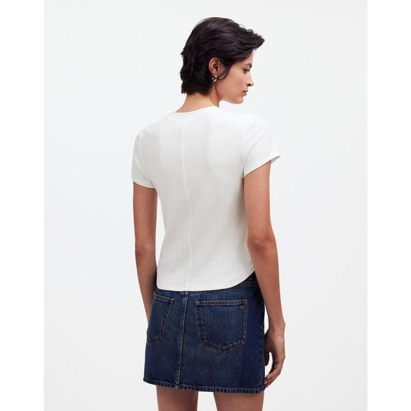 Madewell NWT (Re)generative Cotton Ribbed Crewneck Tee - MSRP $42 - Size XXS - Picture 2 of 3